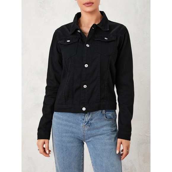 Women’s black denim jean jacket sz XL - Picture 6 of 15